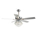 52" Kerala Modern Chrome Downrod Mount Reversible Crystal Ceiling Fan with Lighting and Remote Control - Sweatfully