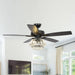 52" Kerala Modern Chrome Downrod Mount Reversible Crystal Ceiling Fan with Lighting and Remote Control - Sweatfully