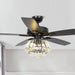 52" Kerala Modern Chrome Downrod Mount Reversible Crystal Ceiling Fan with Lighting and Remote Control - Sweatfully