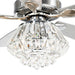 52" Kerala Modern Chrome Downrod Mount Reversible Crystal Ceiling Fan with Lighting and Remote Control - Sweatfully