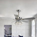 52" Kerala Modern Chrome Downrod Mount Reversible Crystal Ceiling Fan with Lighting and Remote Control - Sweatfully