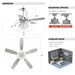 52" Kerala Modern Chrome Downrod Mount Reversible Crystal Ceiling Fan with Lighting and Remote Control - Sweatfully
