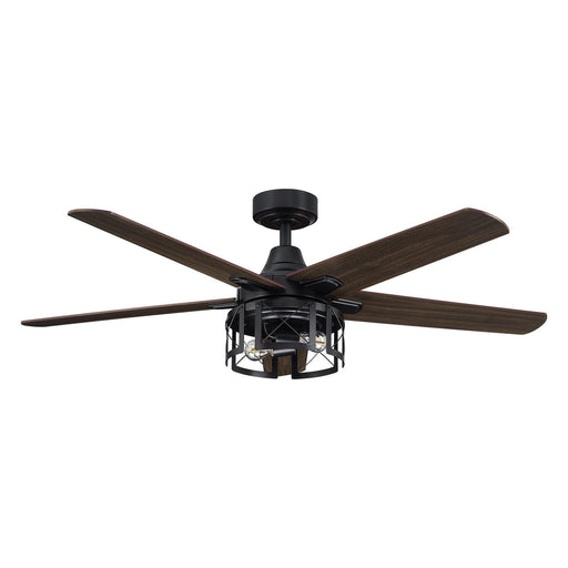 52" Kolkata Industrial Downrod Mount Reversible Ceiling Fan with Lighting and Remote Control - Sweatfully