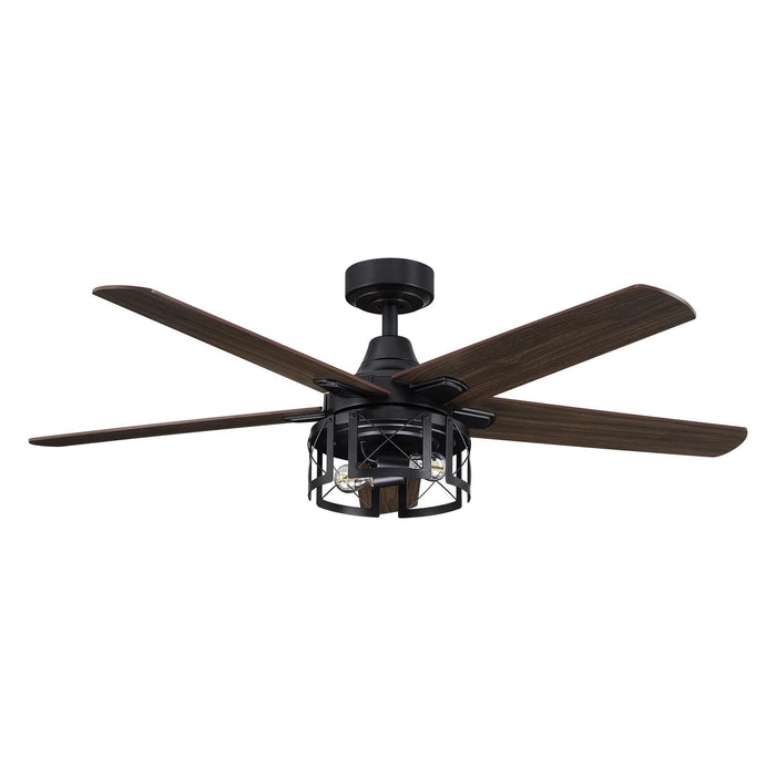 52" Kolkata Industrial Downrod Mount Reversible Ceiling Fan with Lighting and Remote Control - Sweatfully