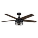 52" Kolkata Industrial Downrod Mount Reversible Ceiling Fan with Lighting and Remote Control - Sweatfully