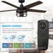 52" Kolkata Industrial Downrod Mount Reversible Ceiling Fan with Lighting and Remote Control - Sweatfully
