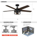 52" Kolkata Industrial Downrod Mount Reversible Ceiling Fan with Lighting and Remote Control - Sweatfully