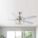 52" Kyla Industrial Brushed Nickel Reversible Caged Ceiling Fan with Lighting - Sweatfully