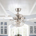 52" Kyla Industrial Brushed Nickel Reversible Caged Ceiling Fan with Lighting - Sweatfully