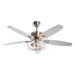 52" Kyla Industrial Brushed Nickel Reversible Caged Ceiling Fan with Lighting - Sweatfully