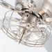 52" Kyla Industrial Brushed Nickel Reversible Caged Ceiling Fan with Lighting - Sweatfully