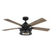 52" Lucknow Industrial Black Reversible Ceiling Fan with Lighting and Remote Control - Sweatfully