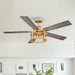 52" Lucknow Industrial Black Reversible Ceiling Fan with Lighting and Remote Control - Sweatfully