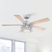 52" Lucknow Industrial Black Reversible Ceiling Fan with Lighting and Remote Control - Sweatfully