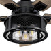 52" Lucknow Industrial Black Reversible Ceiling Fan with Lighting and Remote Control - Sweatfully