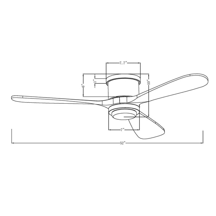 52" Mayna Modern Flush Mount Reversible Ceiling Fan with LED Lighting and Remote Control - Sweatfully