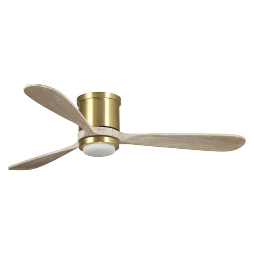 52" Mayna Modern Flush Mount Reversible Ceiling Fan with LED Lighting and Remote Control - Sweatfully