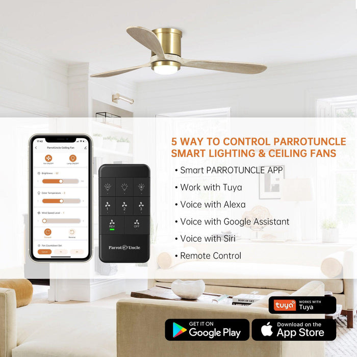 52" Mayna Smart Fan with LED Light and Remote Control - Sweatfully