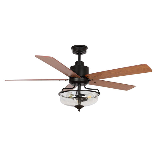 52" Mumbai Industrial Downrod Mount Reversible Ceiling Fan with Lighting and Remote Control - Sweatfully