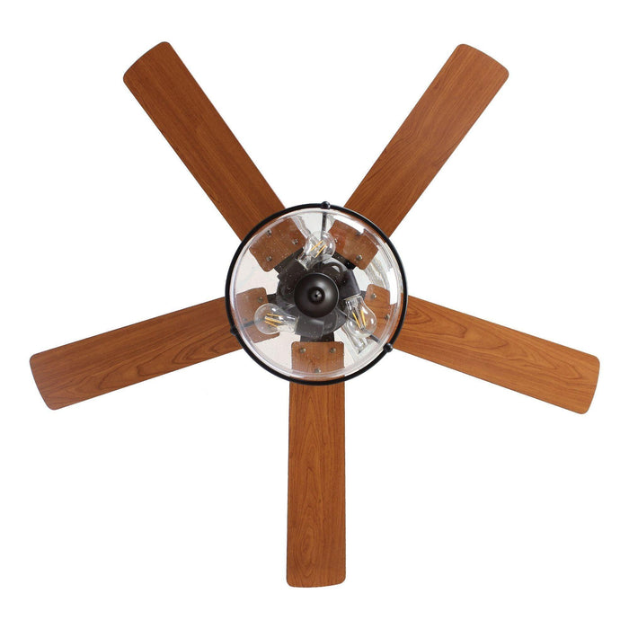 52" Mumbai Industrial Downrod Mount Reversible Ceiling Fan with Lighting and Remote Control - Sweatfully