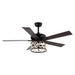52" New Delhi Industrial Downrod Mount Reversible Ceiling Fan with Lighting and Remote Control - Sweatfully