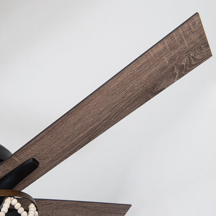 52" New Delhi Industrial Downrod Mount Reversible Ceiling Fan with Lighting and Remote Control - Sweatfully