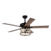 52" New Delhi Industrial Downrod Mount Reversible Ceiling Fan with Lighting and Remote Control - Sweatfully
