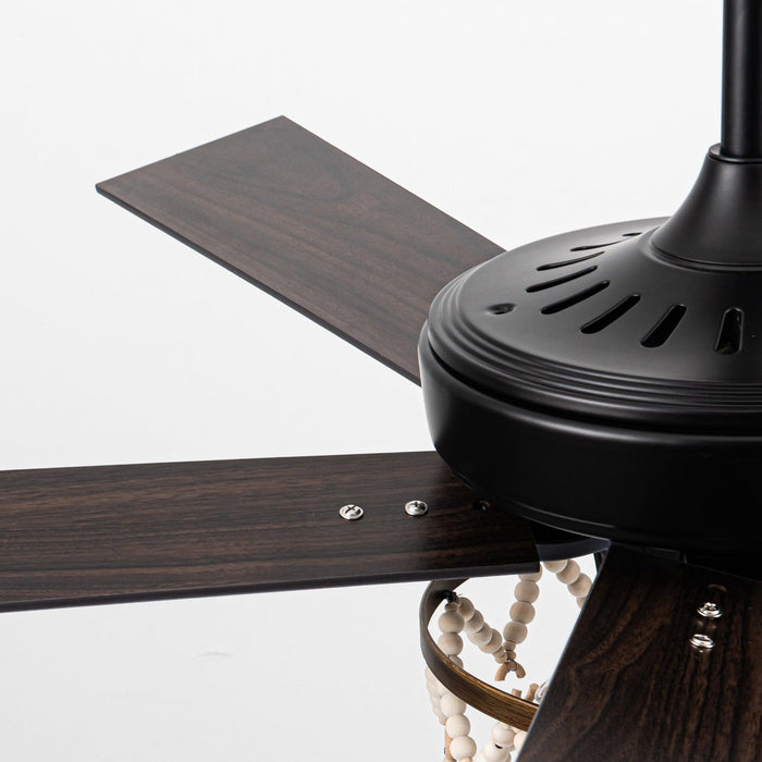 52" New Delhi Industrial Downrod Mount Reversible Ceiling Fan with Lighting and Remote Control - Sweatfully