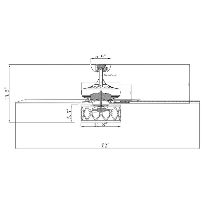 52" New Delhi Industrial Downrod Mount Reversible Ceiling Fan with Lighting and Remote Control - Sweatfully