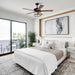 52" New Delhi Industrial Downrod Mount Reversible Ceiling Fan with Lighting and Remote Control - Sweatfully
