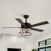 52" New Delhi Industrial Downrod Mount Reversible Ceiling Fan with Lighting and Remote Control - Sweatfully