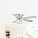 52" Panipat Modern Chrome Flush Mount Reversible Crystal Ceiling Fan with Lighting and Remote Control - Sweatfully