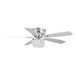 52" Panipat Modern Chrome Flush Mount Reversible Crystal Ceiling Fan with Lighting and Remote Control - Sweatfully