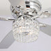 52" Panipat Modern Chrome Flush Mount Reversible Crystal Ceiling Fan with Lighting and Remote Control - Sweatfully