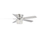52" Panipat Modern Chrome Flush Mount Reversible Crystal Ceiling Fan with Lighting and Remote Control - Sweatfully