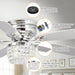 52" Panipat Modern Chrome Flush Mount Reversible Crystal Ceiling Fan with Lighting and Remote Control - Sweatfully