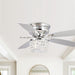 52" Panipat Modern Chrome Flush Mount Reversible Crystal Ceiling Fan with Lighting and Remote Control - Sweatfully