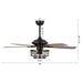 52" Paquette Industrial Downrod Mount Reversible Ceiling Fan with Lighting and Remote Control - Sweatfully