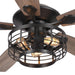 52" Paquette Industrial Downrod Mount Reversible Ceiling Fan with Lighting and Remote Control - Sweatfully