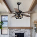 52" Paquette Industrial Downrod Mount Reversible Ceiling Fan with Lighting and Remote Control - Sweatfully