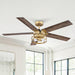 52" Prayag Industrial Downrod Mount Reversible Ceiling Fan with Lighting and Remote Control - Sweatfully