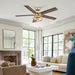 52" Prayag Industrial Downrod Mount Reversible Ceiling Fan with Lighting and Remote Control - Sweatfully