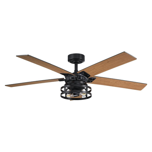 52" Prayag Industrial Downrod Mount Reversible Ceiling Fan with Lighting and Remote Control - Sweatfully