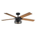 52" Prayag Industrial Downrod Mount Reversible Ceiling Fan with Lighting and Remote Control - Sweatfully