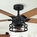 52" Prayag Industrial Downrod Mount Reversible Ceiling Fan with Lighting and Remote Control - Sweatfully