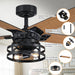 52" Prayag Industrial Downrod Mount Reversible Ceiling Fan with Lighting and Remote Control - Sweatfully