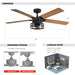 52" Prayag Industrial Downrod Mount Reversible Ceiling Fan with Lighting and Remote Control - Sweatfully