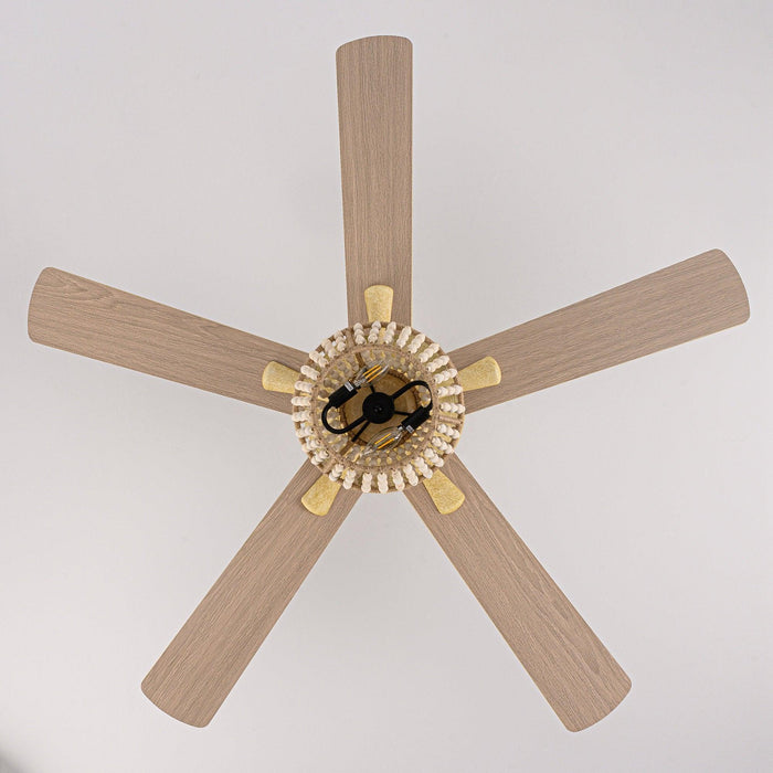 52" Pune Farmhouse Downrod Mount Reversible Ceiling Fan with Lighting and Remote Control - Sweatfully