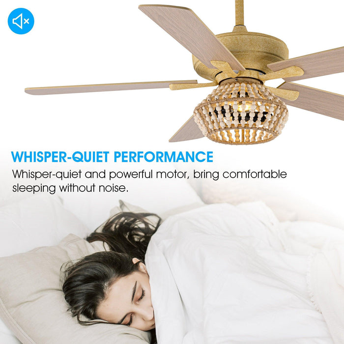 52" Pune Farmhouse Downrod Mount Reversible Ceiling Fan with Lighting and Remote Control - Sweatfully