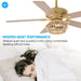 52" Pune Farmhouse Downrod Mount Reversible Ceiling Fan with Lighting and Remote Control - Sweatfully